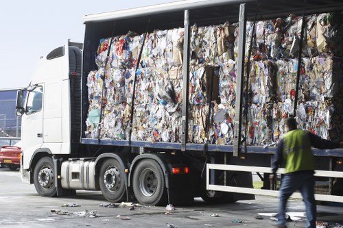 Professional waste clearance team at a construction site